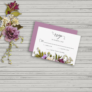 Tarjeta De Confirmación De Asistencia Boda Rústico de la Verdor Floral Primavera