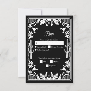Tarjeta De Confirmación De Asistencia Boda rústico de vaqueros de países occidentales