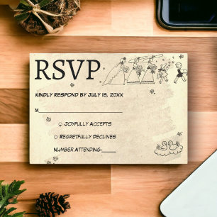 Tarjeta De Confirmación De Asistencia Boda Rústico de viejas novias retro