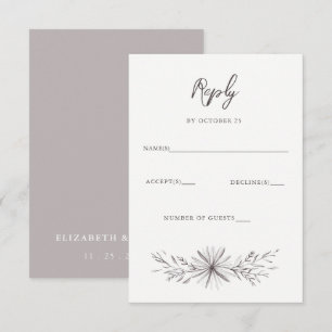 Tarjeta De Confirmación De Asistencia Boda Rústico Elegante De Esbozo Floral