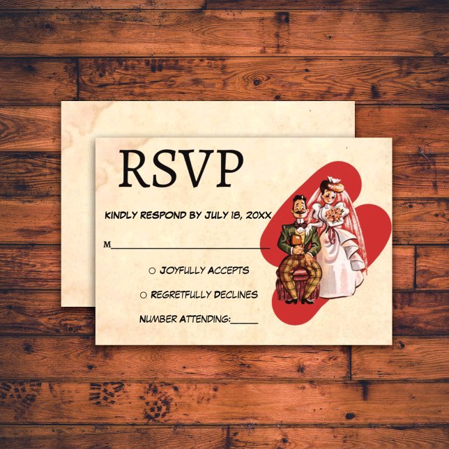 Tarjeta De Confirmación De Asistencia Boda Rústico Romántico de Novia Groom (Subido por el creador)