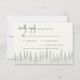 Tarjeta De Confirmación De Asistencia Boda Rústico Sage Green Mountain