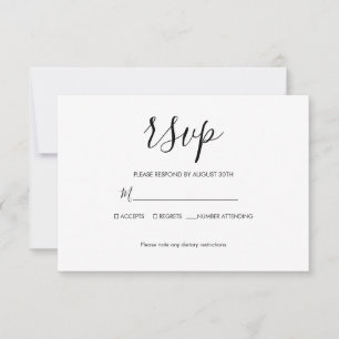 Tarjeta De Confirmación De Asistencia Boda sencillo Minimalista básico moderno