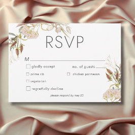 Tarjeta De Confirmación De Asistencia Boda Silvestre de Flores Delicadas Rústicas Boho O
