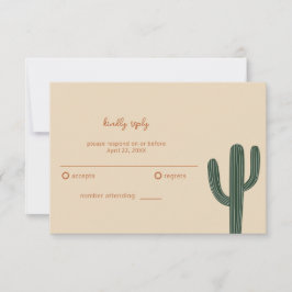 Tarjeta De Confirmación De Asistencia Boda Simple Boho Desierto