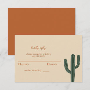 Tarjeta De Confirmación De Asistencia Boda Simple Boho Desierto