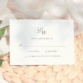 Tarjeta De Confirmación De Asistencia Boda Simple Boho Minimalista Monograma