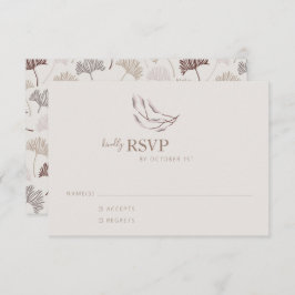 Tarjeta De Confirmación De Asistencia Boda Simple Botánico Neutral Naturaleza Boho