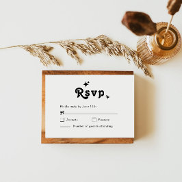 Tarjeta De Confirmación De Asistencia Boda Simple Chic Retro