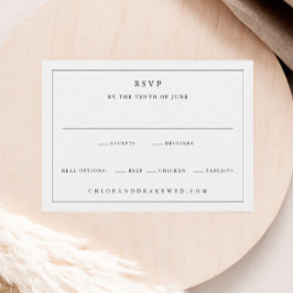 Tarjeta De Confirmación De Asistencia Boda Simple de Blanco y Negro