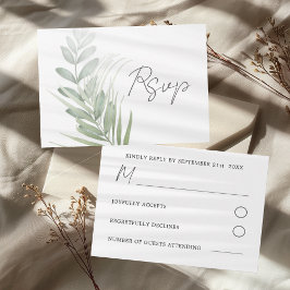 Tarjeta De Confirmación De Asistencia Boda simple de caligrafía en blanco y negro