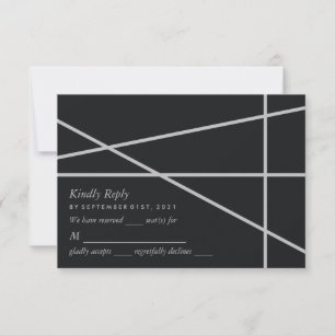 Tarjeta De Confirmación De Asistencia Boda simple de estilo geométrico