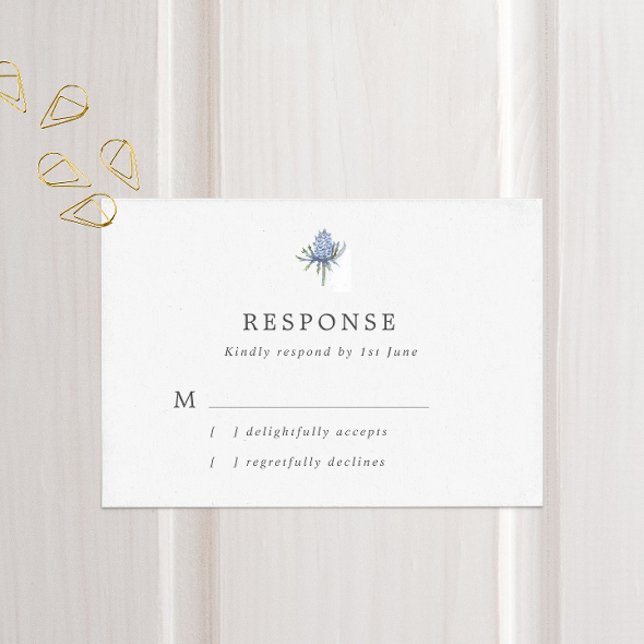 Tarjeta De Confirmación De Asistencia Boda simple de guiño azul (Subido por el creador)