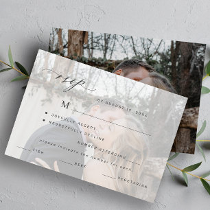 Tarjeta De Confirmación De Asistencia Boda simple de opciones de sobreimpresión de fotos