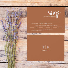 Tarjeta De Confirmación De Asistencia Boda simple de terracota minimalista