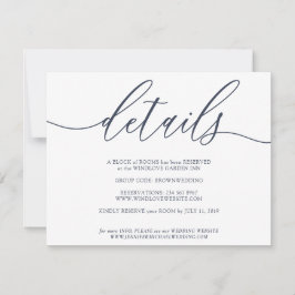 Tarjeta De Confirmación De Asistencia Boda Simple Detalles Limpios Marina