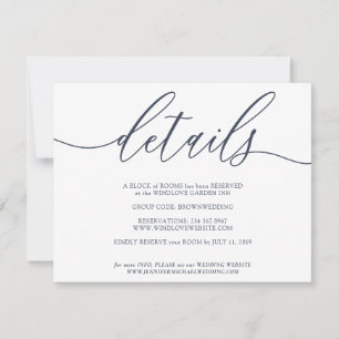 Tarjeta De Confirmación De Asistencia Boda Simple Detalles Limpios Marina
