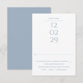 Tarjeta De Confirmación De Asistencia Boda Simple Dusty Blue Fecha Especial