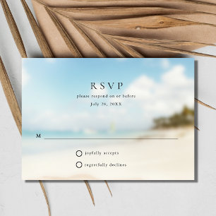 Tarjeta De Confirmación De Asistencia Boda Simple en la Playa
