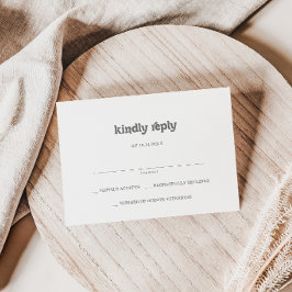 Tarjeta De Confirmación De Asistencia Boda Simple Formal