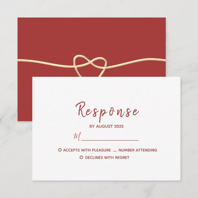Tarjeta De Confirmación De Asistencia Boda Simple Moderna (Anverso / Reverso)