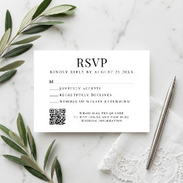 Tarjeta De Confirmación De Asistencia Boda Simple Moderna