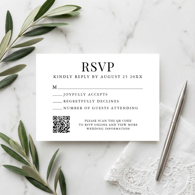 Tarjeta De Confirmación De Asistencia Boda Simple Moderna (Subido por el creador)