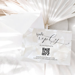 Tarjeta De Confirmación De Asistencia Boda Simple Moderna QR