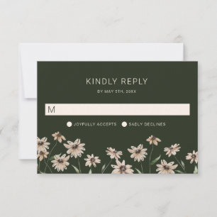 Tarjeta De Confirmación De Asistencia Boda Simple Moderna Verde