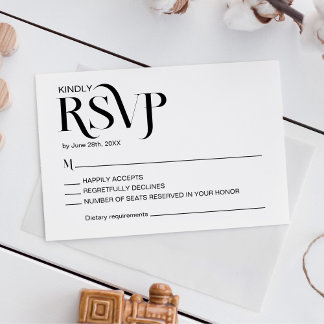 Tarjeta De Confirmación De Asistencia Boda Simple y Elegante