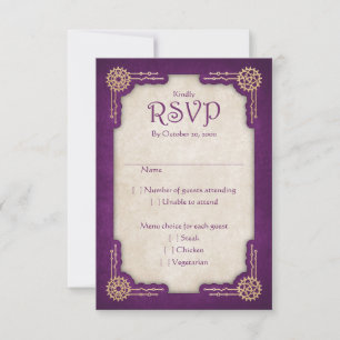 Tarjeta De Confirmación De Asistencia Boda Steampunk