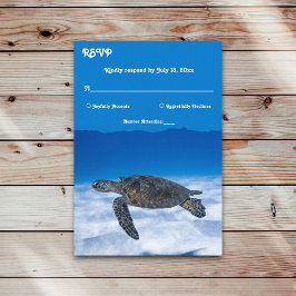Tarjeta De Confirmación De Asistencia Boda subacuático de tortuga marina