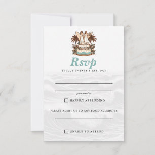 Tarjeta De Confirmación De Asistencia Boda Surf Brides