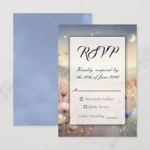 Tarjeta De Confirmación De Asistencia Boda Susurros de Flores Silvestres a la Luz de la 