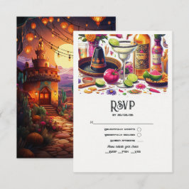 Tarjeta De Confirmación De Asistencia Boda Tacos y Tequila Fiesta