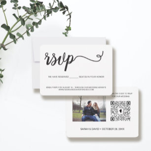 Tarjeta De Confirmación De Asistencia Boda tarjeta de sitio web Personalizado de código 