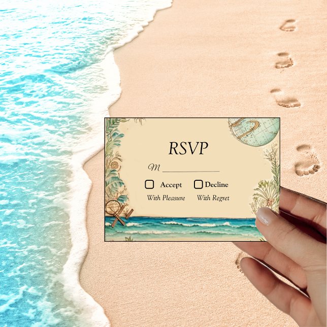 Tarjeta De Confirmación De Asistencia Boda temático de la playa de ensueño (Subido por el creador)