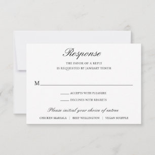 Tarjeta De Confirmación De Asistencia Boda tradicional formal simple y elegante