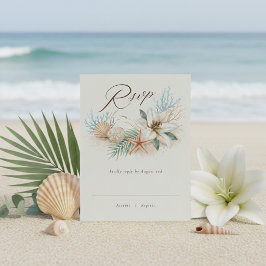 Tarjeta De Confirmación De Asistencia Boda Tropical Boho en la Playa