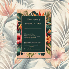 Tarjeta De Confirmación De Asistencia Boda tropical exótico de Hawái