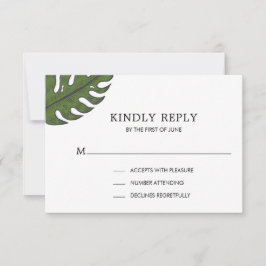Tarjeta De Confirmación De Asistencia Boda Tropical Moderno Simple