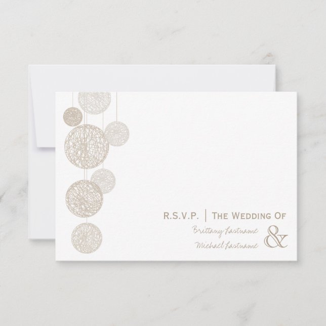 Tarjeta De Confirmación De Asistencia Boda Twine Globes R.S.V.P. (Anverso)