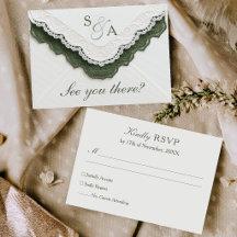 Boda Única de Encaje Vintage Verde Oliva por Corre