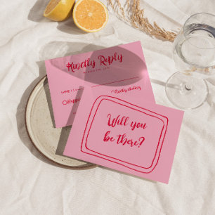 Tarjeta De Confirmación De Asistencia Boda único retro de Rubor retro negrita manuscrito