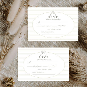 Tarjeta De Confirmación De Asistencia Boda Verde Chic Minimalista a Rayas