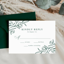 Boda verde con flores bosquejadas