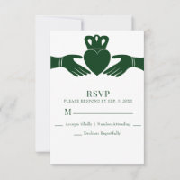 Boda verde gráfico simple del anillo del claddagh