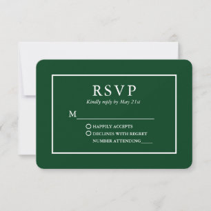 Tarjeta De Confirmación De Asistencia Boda verde moderno