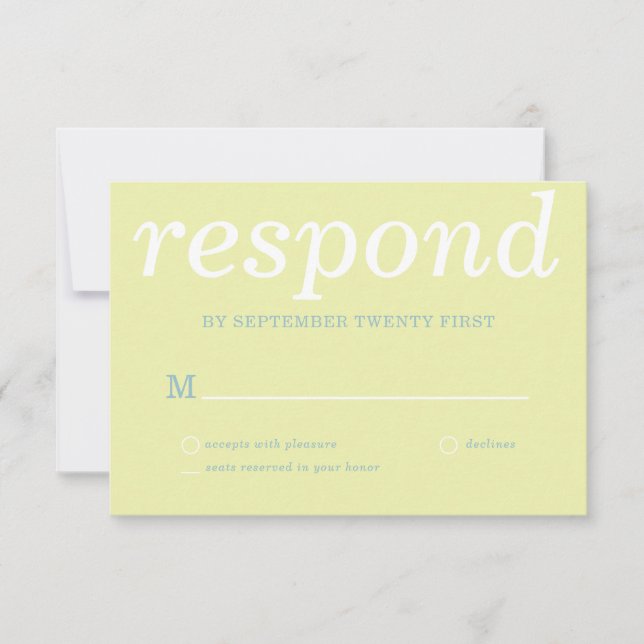 Tarjeta De Confirmación De Asistencia Boda verde moderno simple (Anverso)