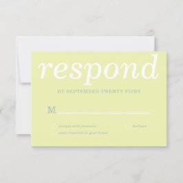 Tarjeta De Confirmación De Asistencia Boda verde moderno simple